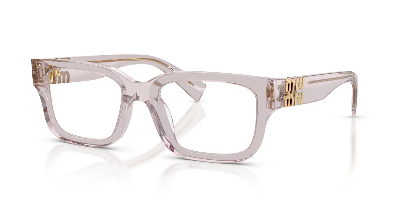 Miu 02YV Eyeglasses - Transparent Mauve - view 3